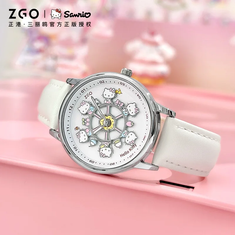 ZGO × Hello Kitty Sanrio Ladies Wrist Watch Quartz Watch Design-Oriented Dial Student Waterproof Watch Birthday Gift 2121