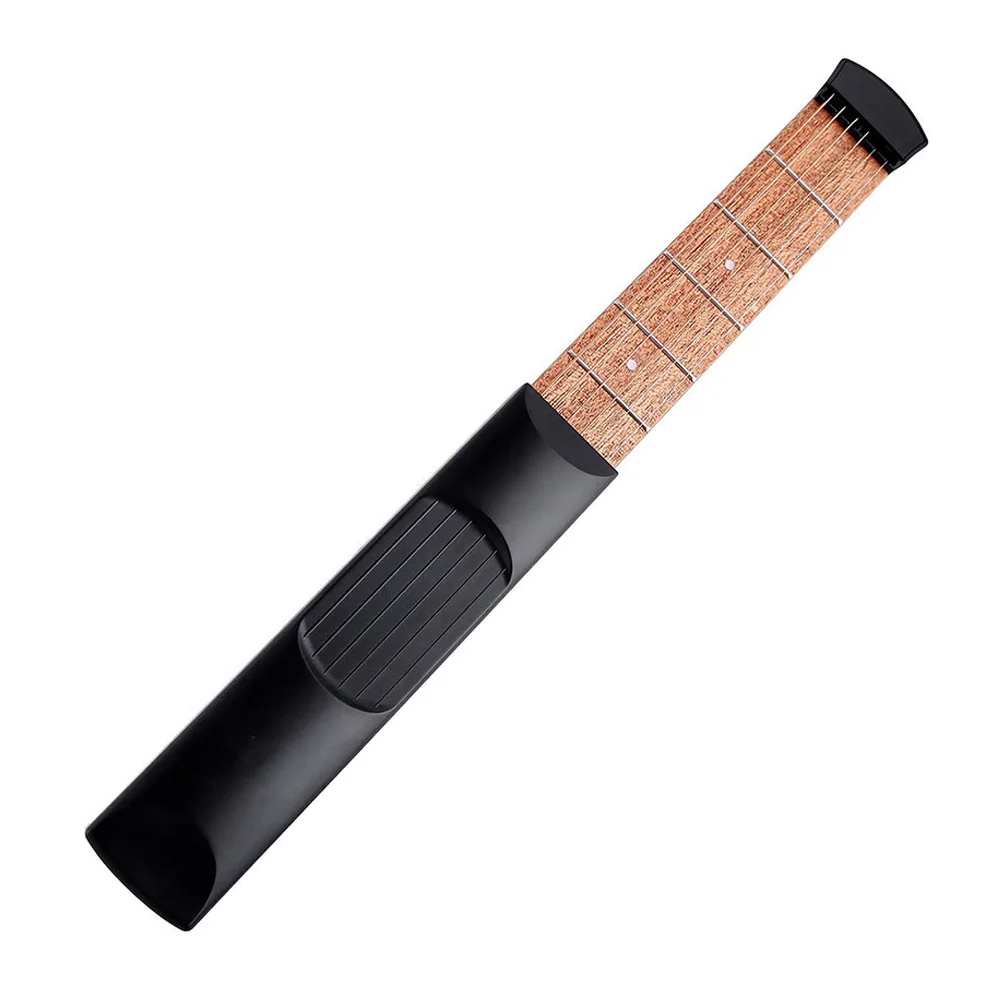 Guitarra portátil para iniciantes, 6 cordas, 6 modelo Fret, pescoço Chord Trainer, guitarra de madeira, ferramenta de prática, preto