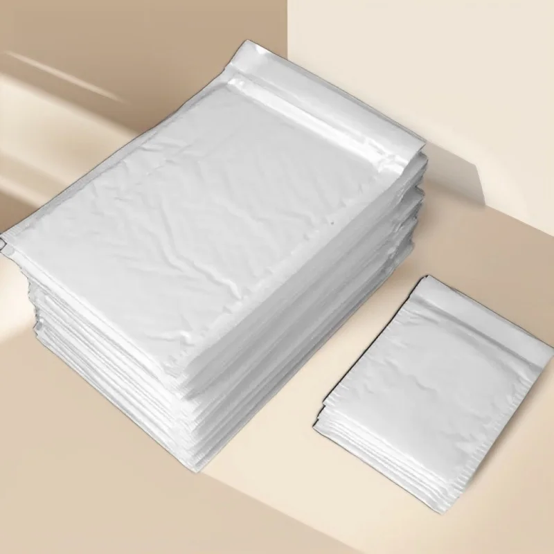 50Pcs White Bubble Envelope Bags With Bubble Cushioning And Anti-Collision Self-Adhesive Sealing Strips For Express Packaging
