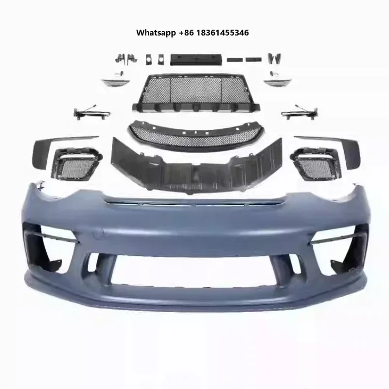 

for 997 05-12 Upgraded to GT3 New Style Bumper Car Body Kit Auto Accessories Front Bumper Grille Daytime Running Light
