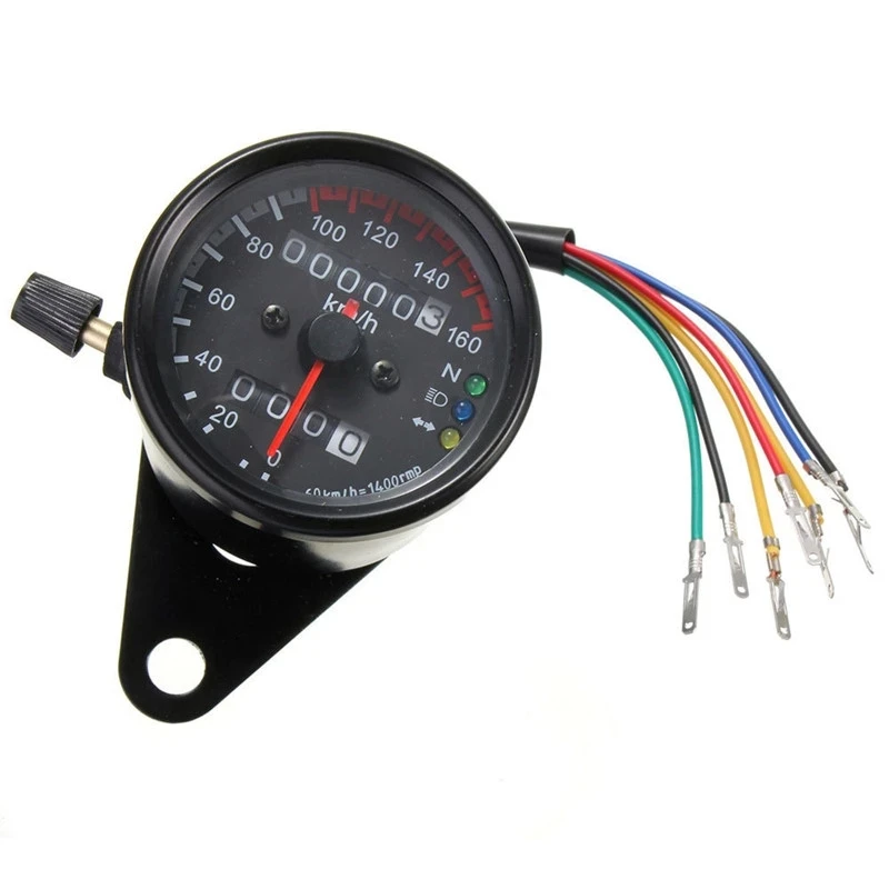 Universal Motorcycle Speedometer Odometer 12V Motorcycle Dual Speed Meter with LED Indicator Speedometer Motorcycle