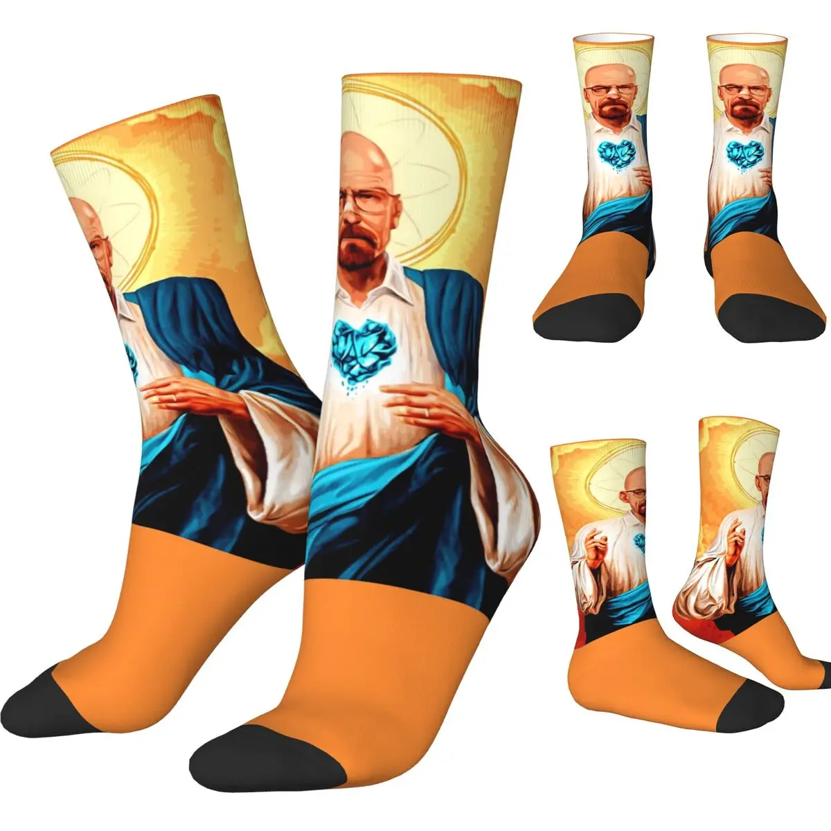 Walter White Socks Winter Stockings Vintage Adults Men High Quality Socks Pattern Running Sports Anti-Slip Socks