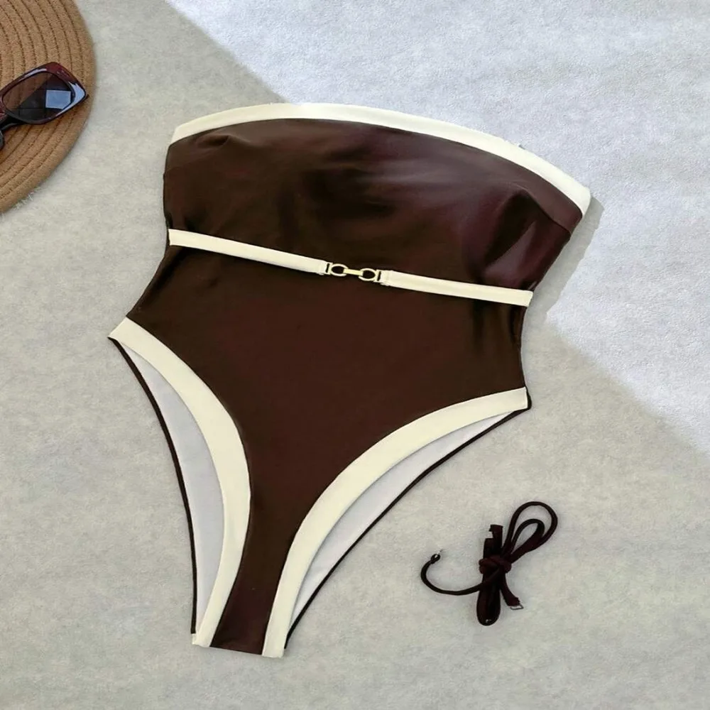 Sexy One Piece Swimwear For Women Push Up Tummy Control Bathing Suit Monokini Halter Cross Back Summer Beachwear Brazilian One P