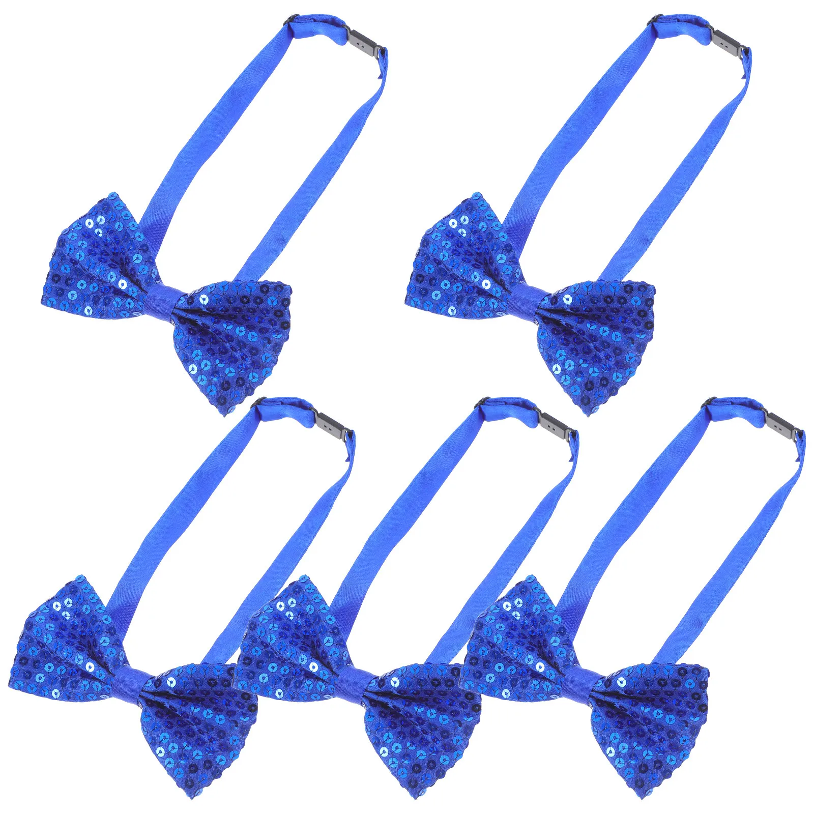 

5Pcs Children's Glitter Sequin Bow Ties Adjustable Fit Shiny Pre-Tied Bowties for Parties Weddings Formal Events Everyday Use