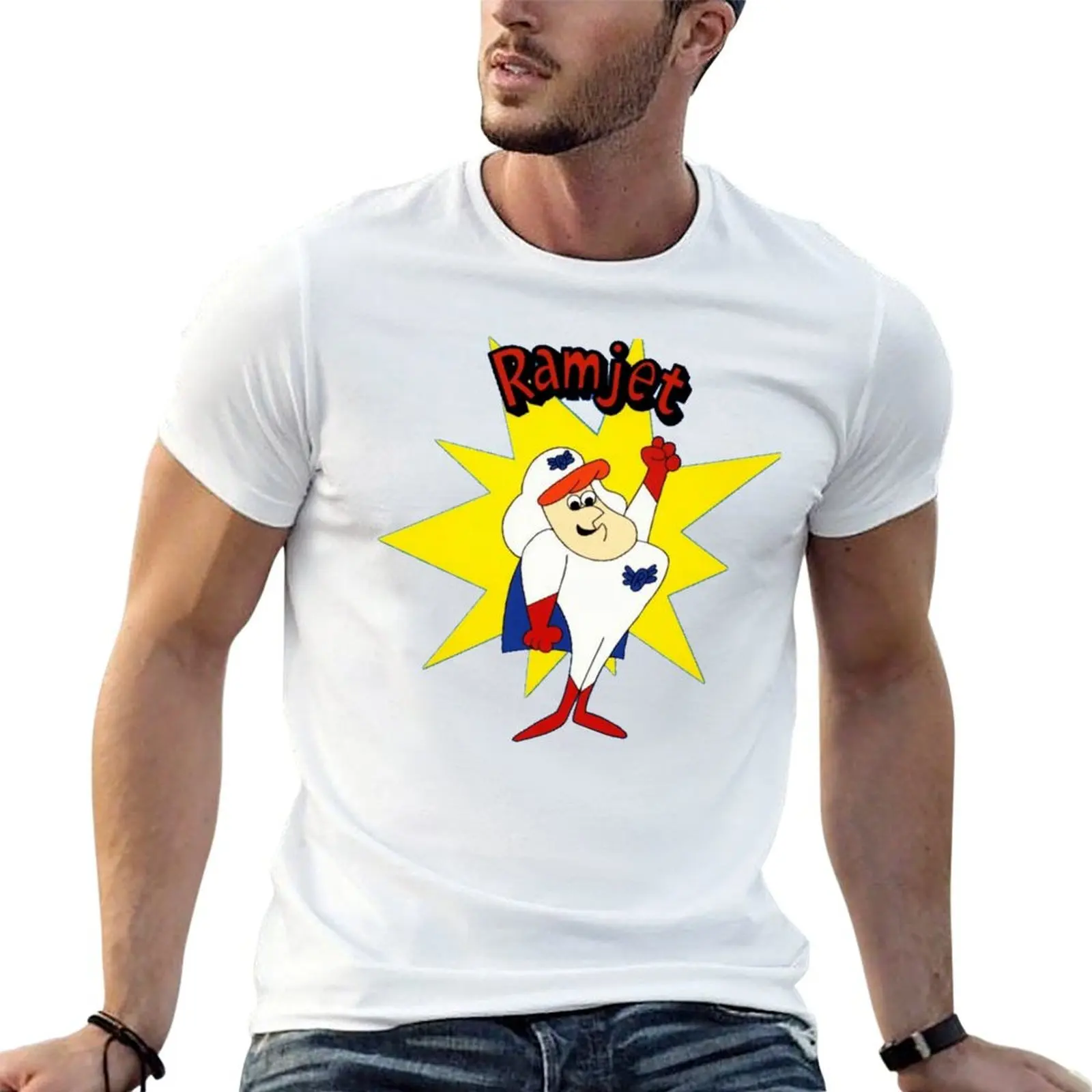 

Roger Ramjet Retro TV Cartoon T-Shirt quick drying kawaii clothes T-shirts oversize t shirt for men