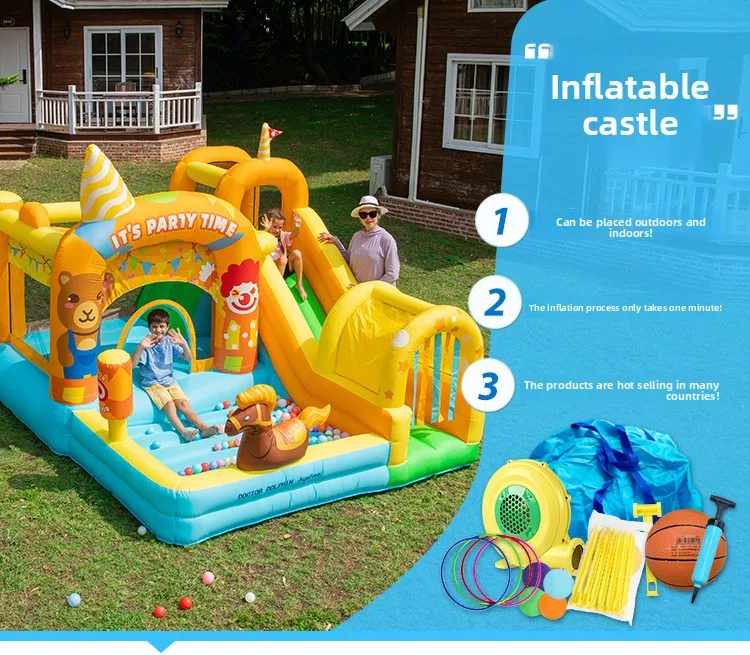 Arzt Delphin Hüpfburg Vergnügungseinrichtungen Aufblasbare Hüpfburg mit Rutsche Hüpfburg mit Luftpumpengebläse