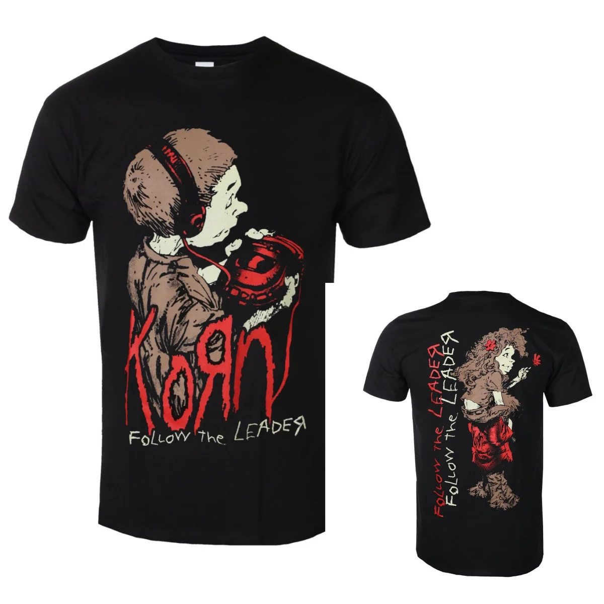 Korn Graphic Baumwoll-Band-T-Shirt Unisex Sommer Kurzarm Modemarke Tee Luxus Lässige Vintage-T-Shirts – Detail 2