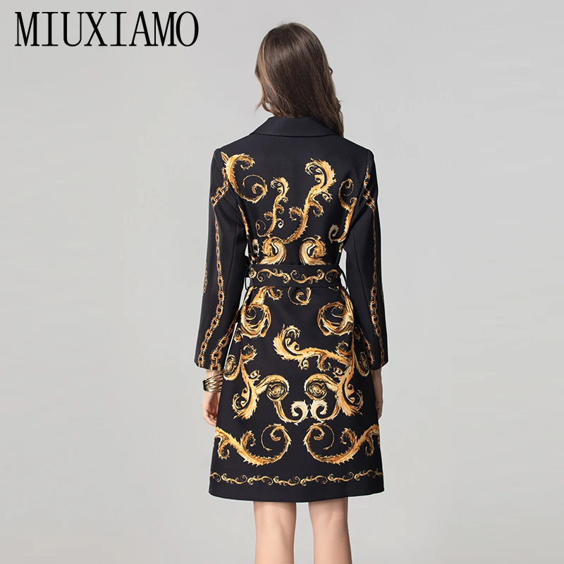 MIUXIMAO 2024 Autumn&Winter Female Diamonds Luxury Royal Jacket Fashion Coat  Fashion Slim Black Jackets for Women With Belt