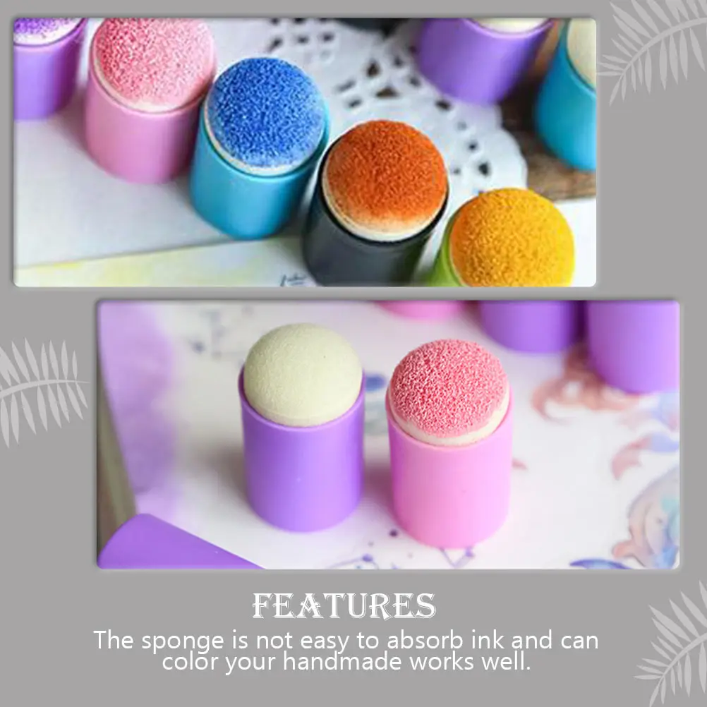 

6pcs Hand Account Ink Finger Sticker Sponge Dauber Set For Diy Drawing Painting Craft Kids Art Projects Multi-Function Portable