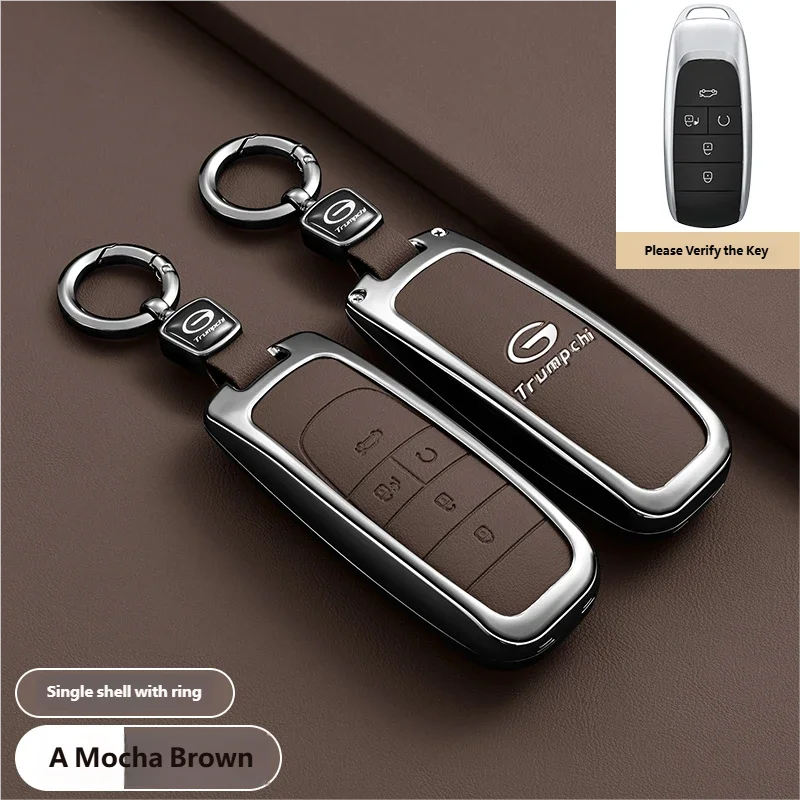 

newFor GAC Trumpchi GS7 GS8 GM8 GS5 GA6 GM6 Zinc Alloy Leather Key Protect Holder Fob Auto Accessories Car Remote Key Case Cover