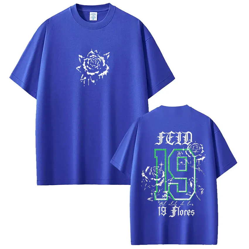 Rapper Feid Ferxxo El Club De Las 19 Flores Merch T Shirts Men's Women Clothing Hip Hop Fashion Short Sleeve T-shirts Streetwear