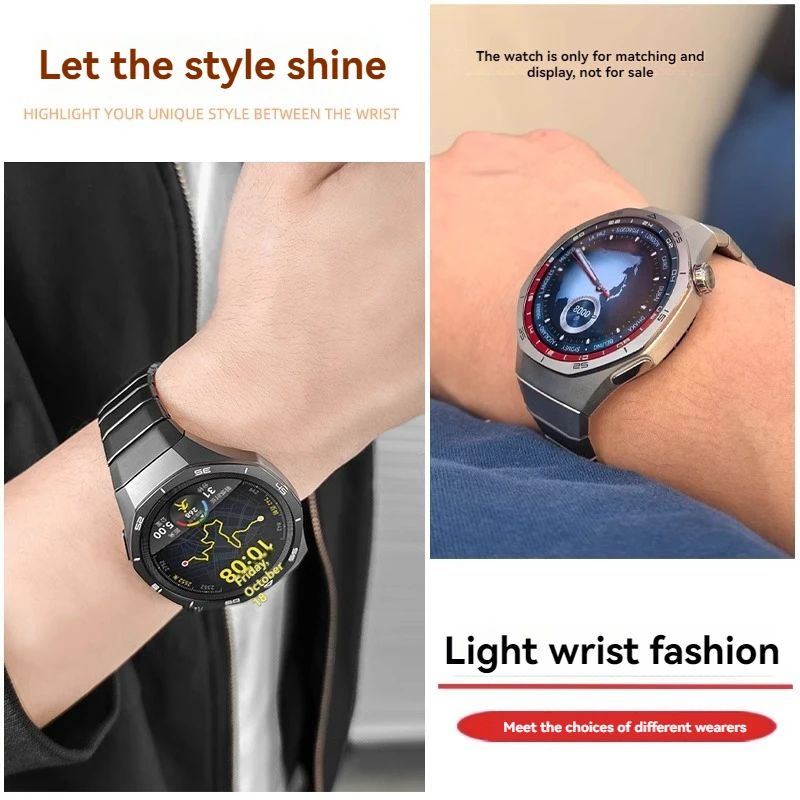 สําหรับนาฬิกา Huawei GT5 Pro Series นาฬิกาไทเทเนียมโลหะ QUICK RELEASE ปลายโค้งนาฬิกา GT5 Arc สายรัดข้อมือ 22 มม.เงินสีดํา