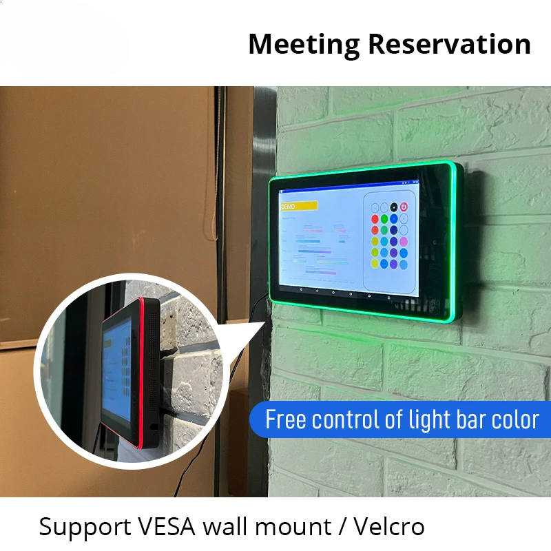 Wall Mount Screen POE Power Surrounding LED Light Bar Conference Meeting Room Android Tablet