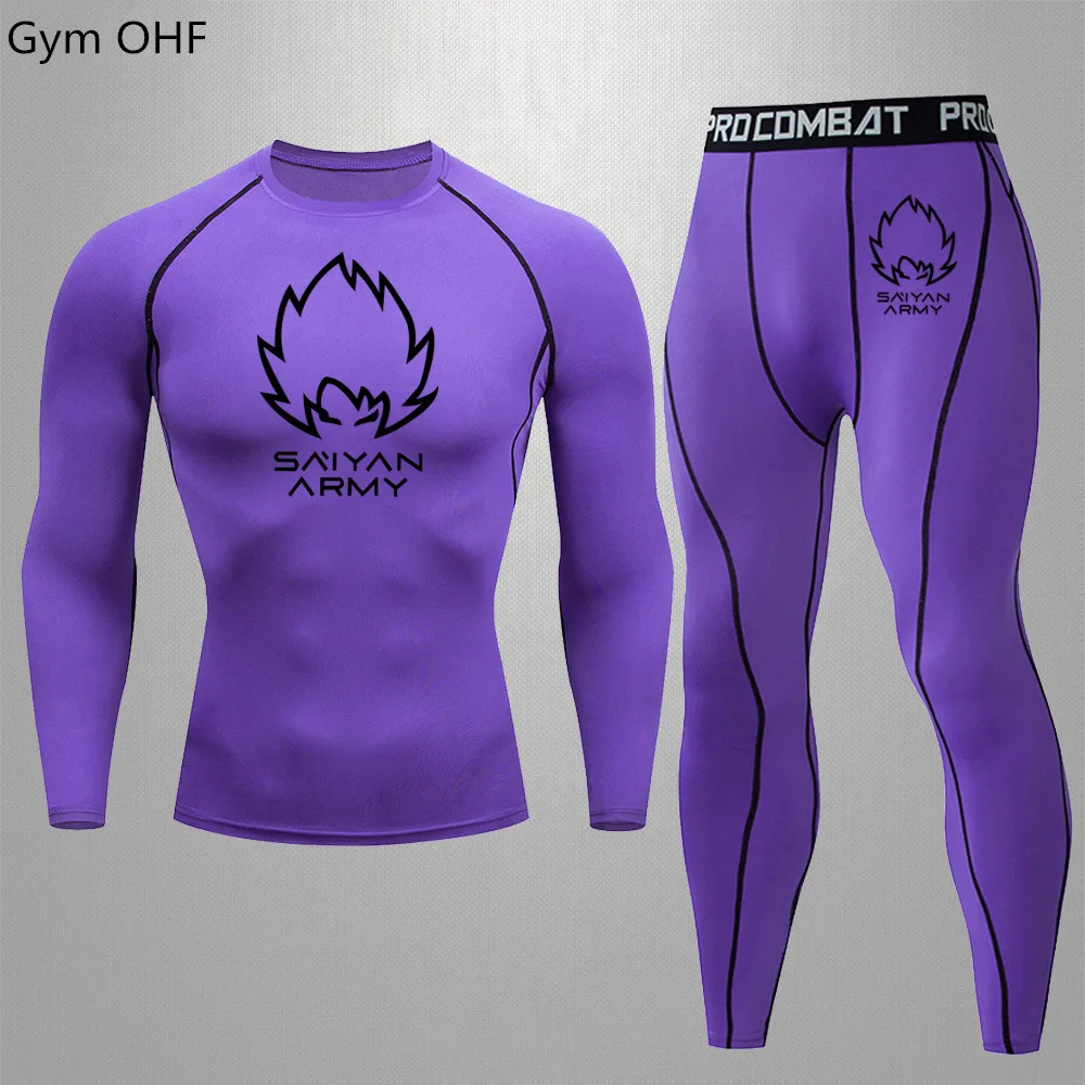 Rashguard-Ensemble de course de fitness pour homme, pantalon d'entraînement de cyclisme, sweat-shirt serré de basket-ball, vêtements de course athlétique