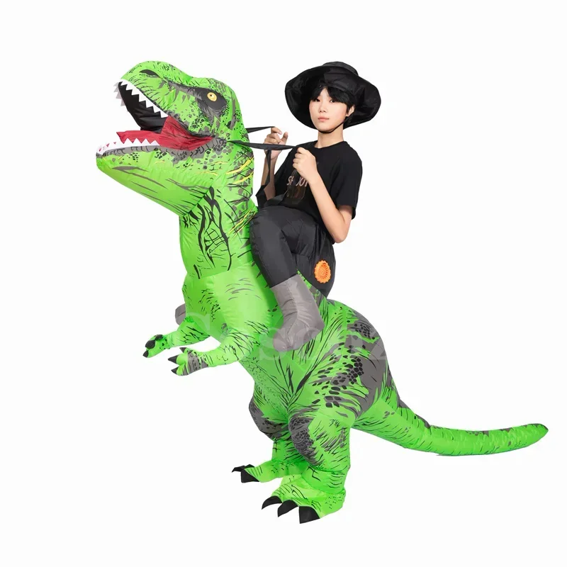 Dinosauro Gonfiabile Vestito Adulto Giro Su Costumi Dino Cosplay Fancy Dress Equitazione T-Rex Blow Up Outfit Performance Carnevale Pr MN3