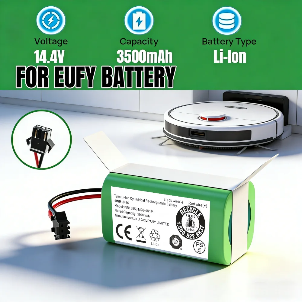 

Replacement Battery Pack 14.4V 3500mAh for Eufy RoboVac 11S 11S MAX 25C 30C 15C 35C G10 G20 G30 Edge PA04 Vacuum Cleaner