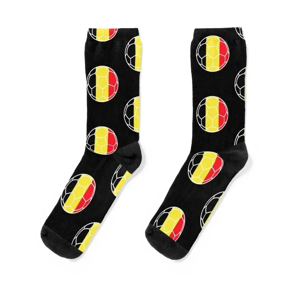 Belgium Football Flag Socks retro moving stockings Non-slip Heating sock Girl'S Socks Men's