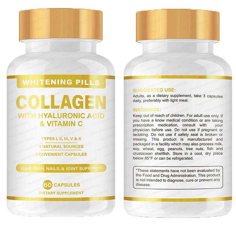 1 bottle skin whitening collagen pills enhances immunity promotes human collagen fiber regeneration improves skin texture