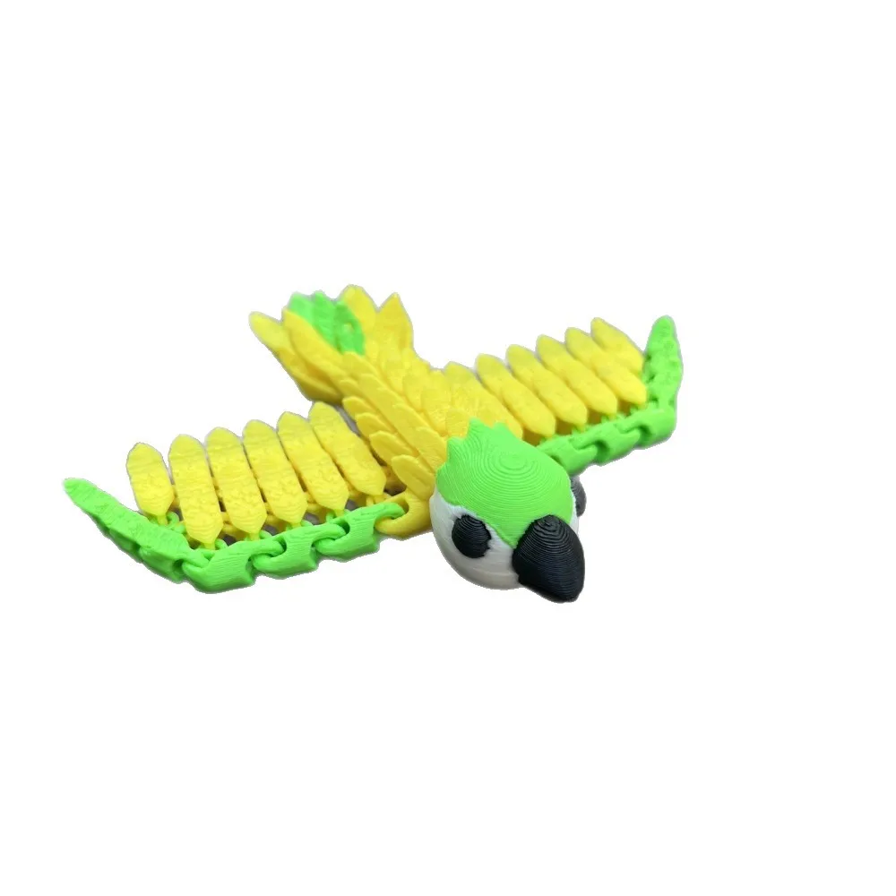 3D 인쇄 앵무새 전신 관절 움직일 수있는 장식품 다채로운 앵무새 거실 침실 입구 공예 데스크탑 장식