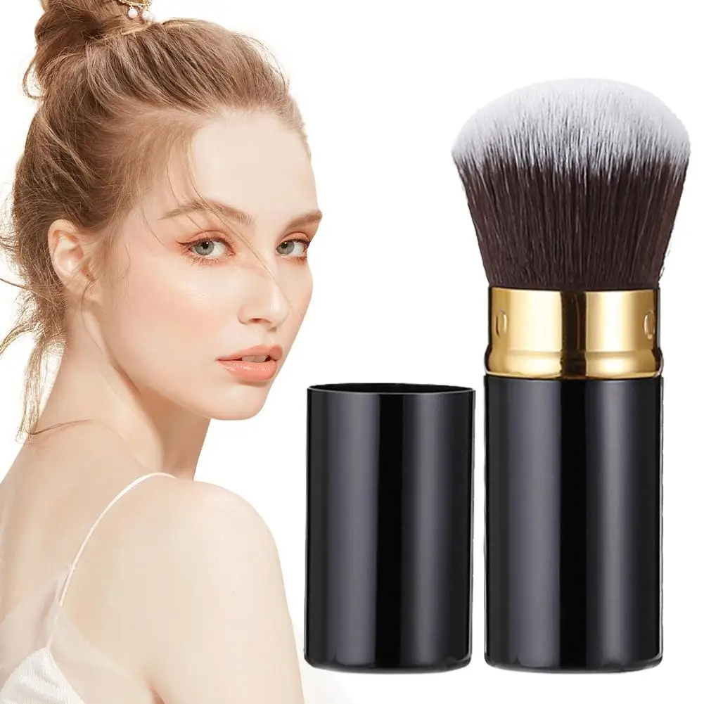 فرش مكياج قابلة للسحب، بودرة أساس ناعمة منفوشة، مزج أحمر الخدود، فرشاة كابوكي لمستحضرات التجميل، أدوات مكياج