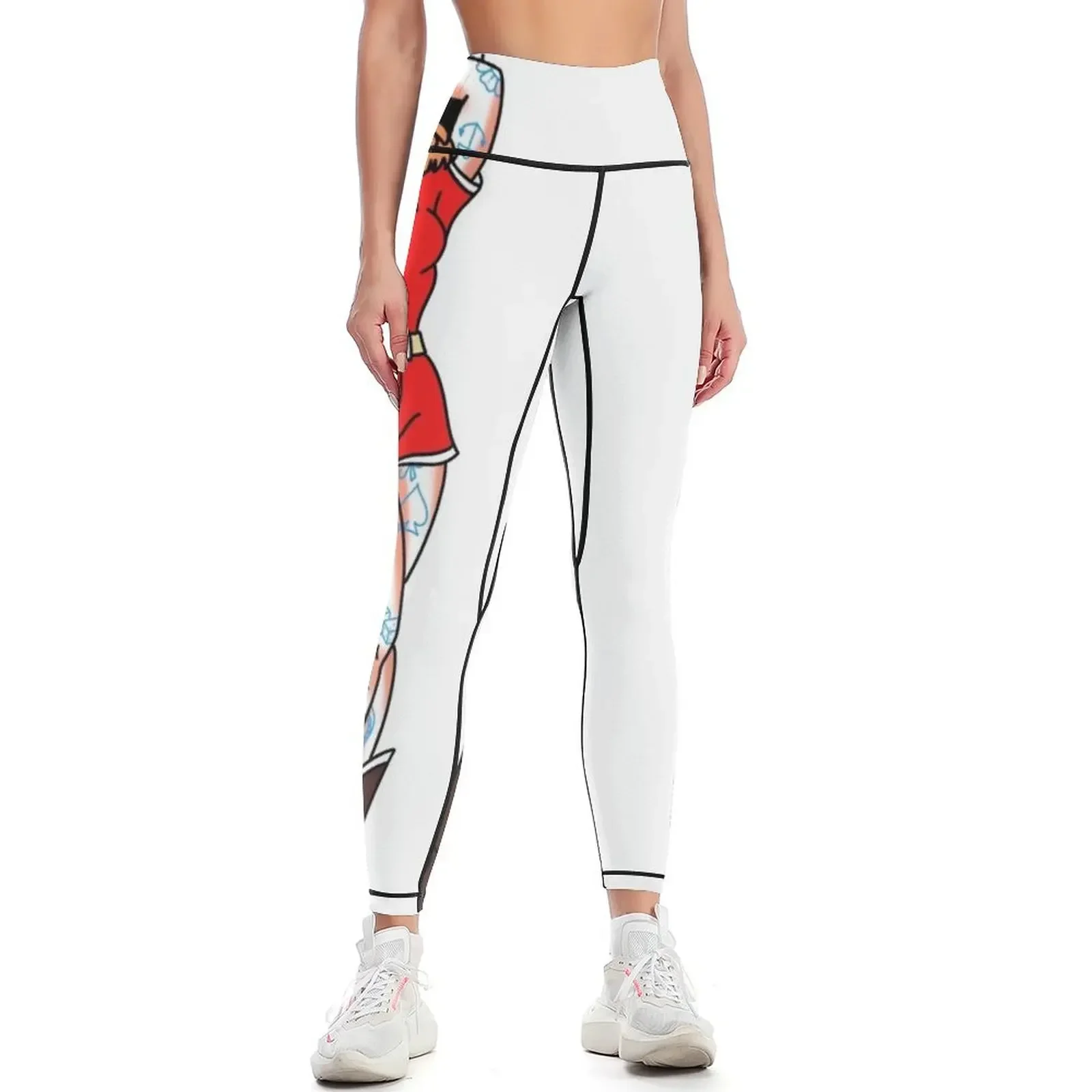 

Traditional pin up tattoo design Leggings Women's pants Fitness clothing Women's gym Legging sport Womens Leggings