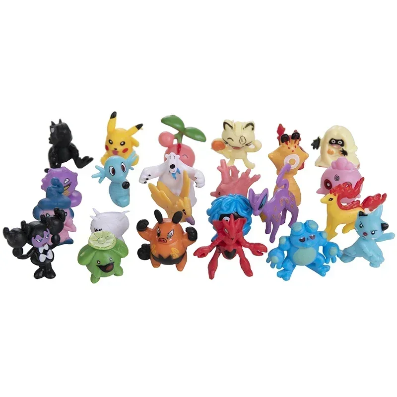 24-144pcs Pokemon Figure Model  Pikachu Anime Dolls 2-3CM Ornamental Decoration Not Repeating Mini Model Toy Kids Christmas Gift