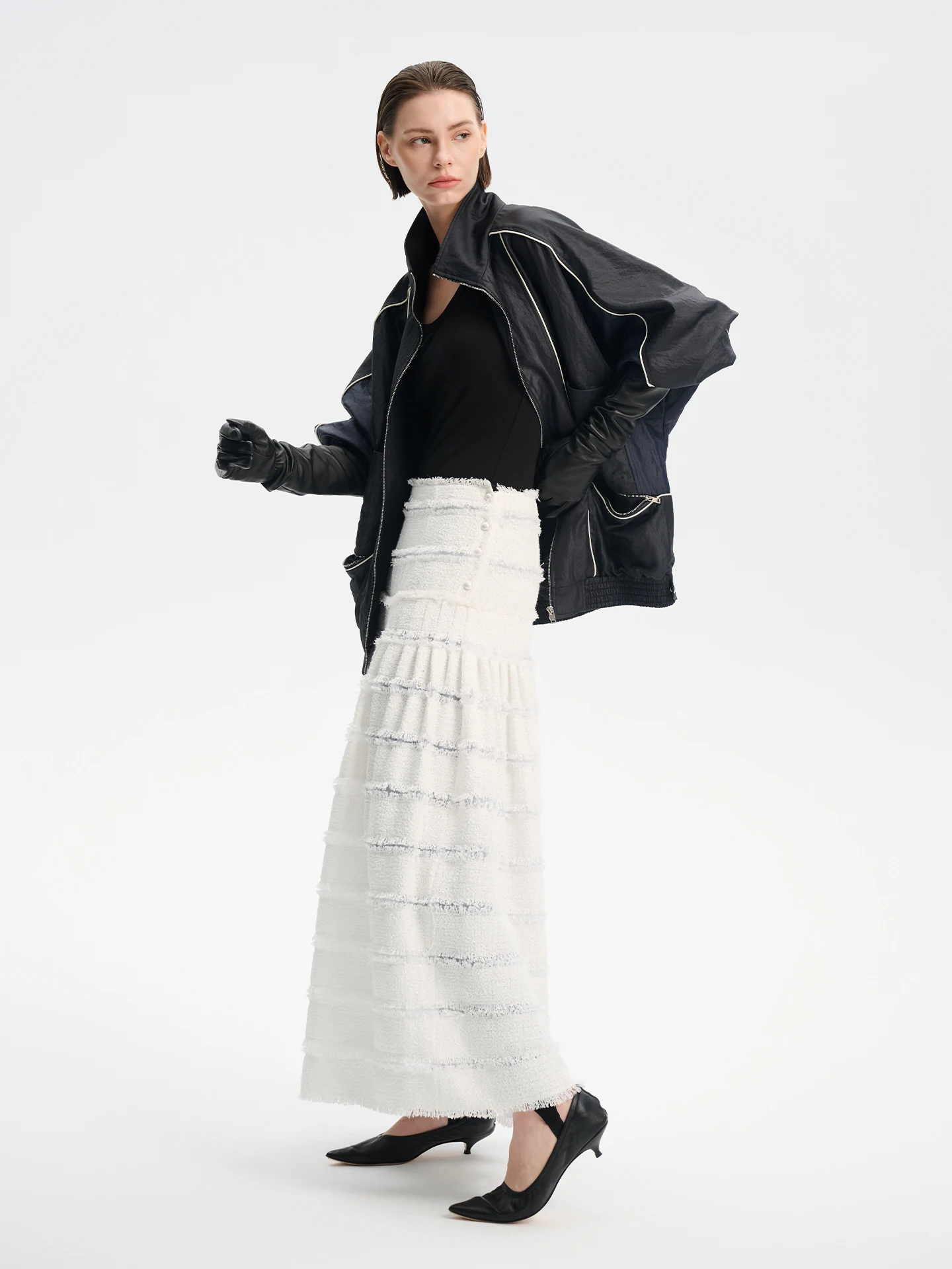 

MAIMAI Day Night Concert Color Blo Sports Jaet Baseball orm Coat Tassel Skirt Autumn Faion Women's Outfit Set
