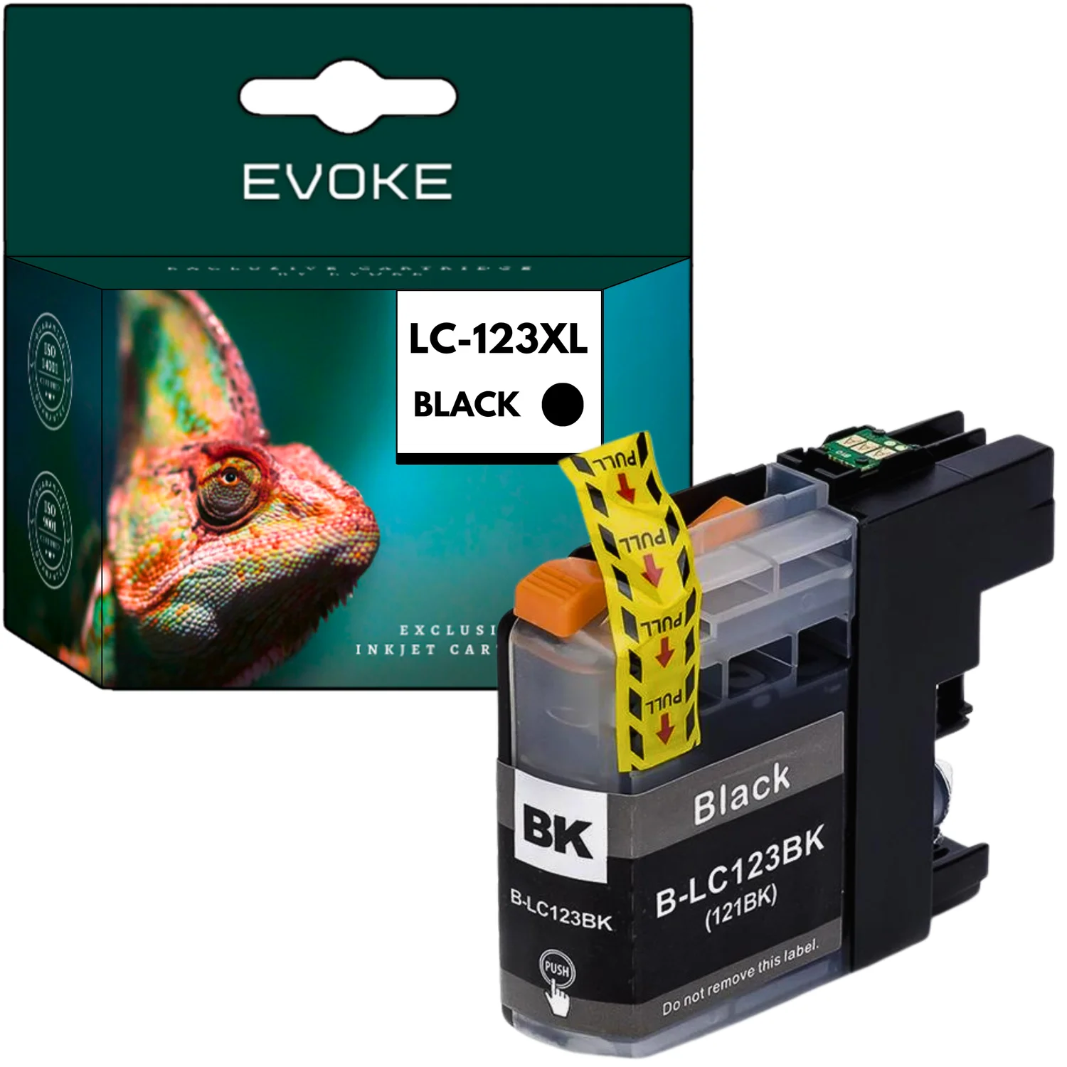Evoke Compatibele Inkt voor Brother Lc-123 Lc123 Lc123Bk Zwart 20 ml 630 Pagina's Dcp-J132W J152W J152Wr J172W J552Dw J752Dw J4110Dw J4110W; Mfc-J245 J470Dw J475Dw J650Dw J870Dw J4310Dw J4410Dw