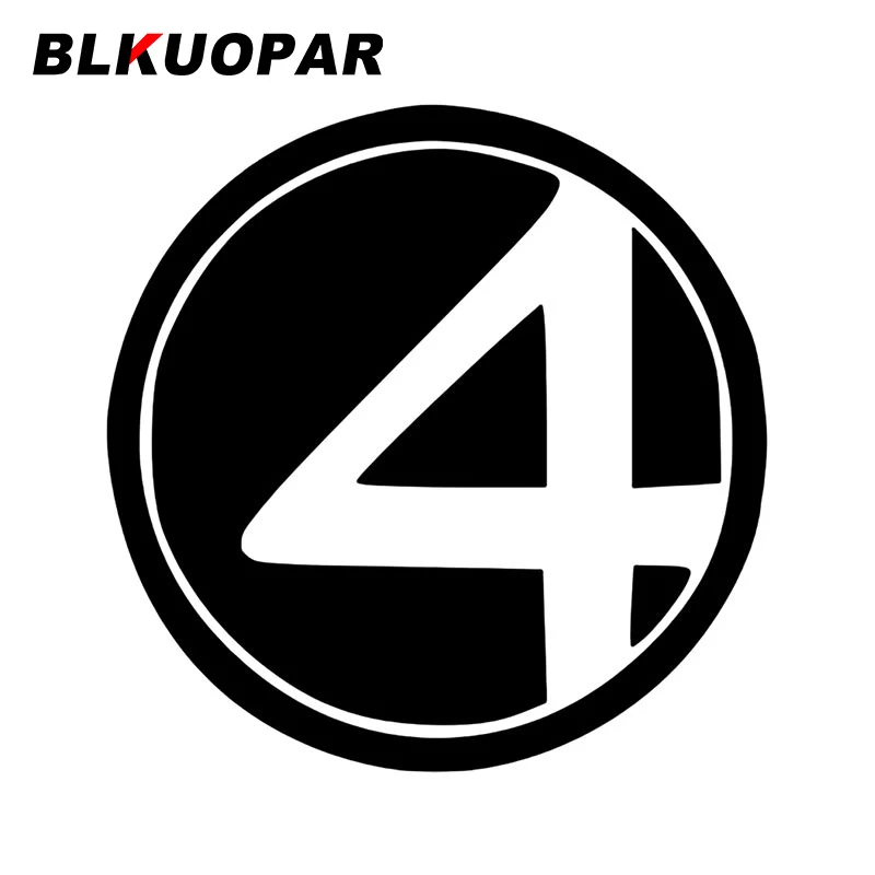 

BLKUOPAR 4 Humorous Number Round Car Stickers Air Conditioner Decal Vinyl Car Wrap Cartoon Decoration Sunscreen Creative Styling