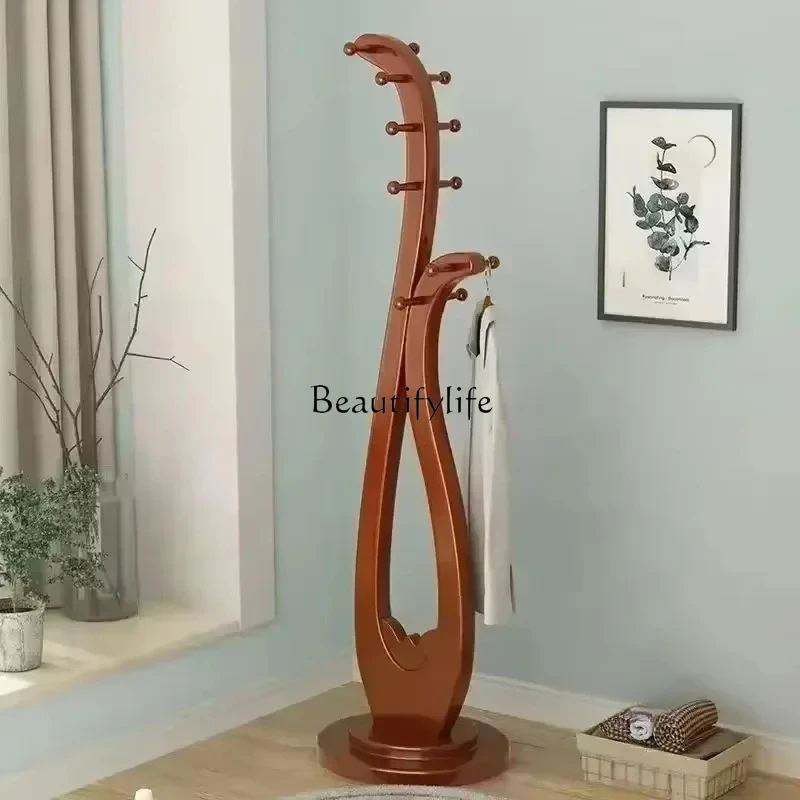 

Pipa-shaped Multifunctional Coat Racks for Cloakroom Chinese Style New Integrated Shelf Solid Wood Unique