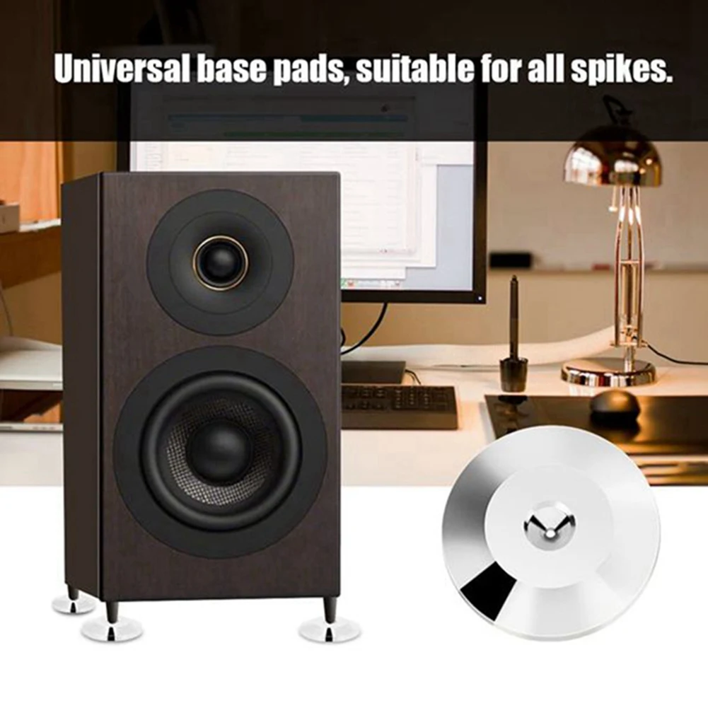 4 Pcs Speaker Pure Copper Spikes Pads HiFi Speaker Box Isolation Floor Stand Feet Cone Base Shoes Pad (Gold)