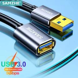 SAMZHE przedłużacz USB kabel USB 3.0 do inteligentnego laptopa PC TV Xbox One SSD USB 3.0 przedłużacz Mini szybkość kabel