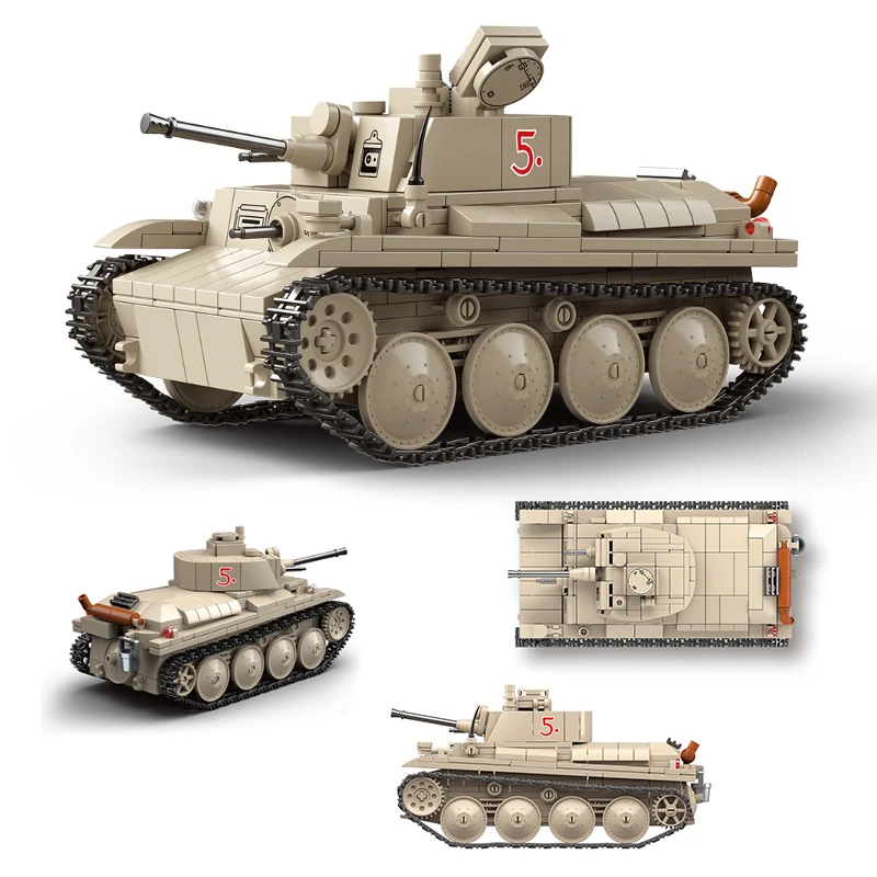 Military Classic Model Pzkpfw 38 (t) Tank Collection Ornament Building Blocks Bricks Christmas Toys