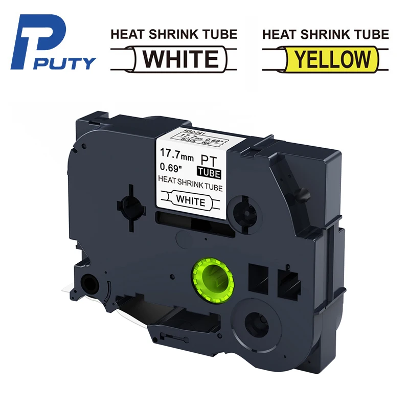PUTY hs2-241 cinta de casete de etiquetas compatible 17,7mm * 1,5 m HSe-241 etiqueta de tubo termorretráctil hse241 hse641 para brother p-touch