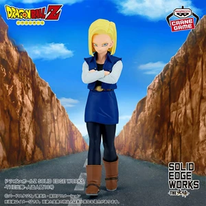100%バンダイ公式本物のバンプレストドラゴンボールZアンドロイド16 17 18ソリッドエッジワークアニメフィギュアキャラクターモデル像のおもちゃ 10ベストセールスドラゴンボールAndroid 16 -9