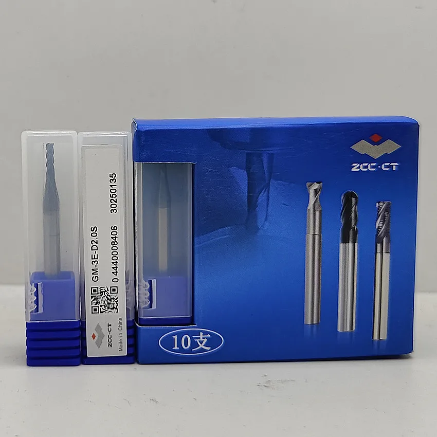 

GM-3E-D2.0S ZCC.CT GM-3E Three blade straight shank flat end milling cutter Φ2.0*4*6*50 3T Flat end mills 3 Flute Flat End Mills