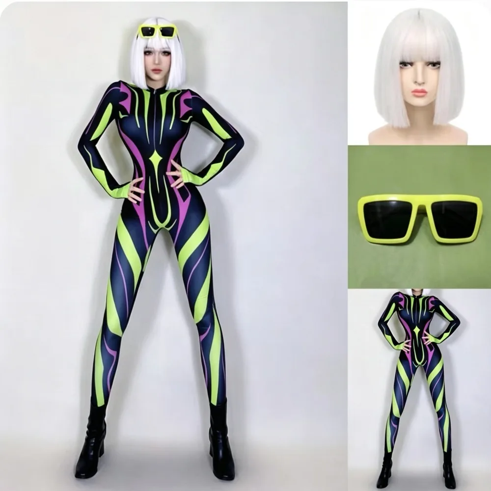 

New Bar Nightclub DJ DS Pole Dance Clothing Women Cosplay Jazz Dance Jumpsuit Outfits Gogo Dance Costumes Stage Rave Wear