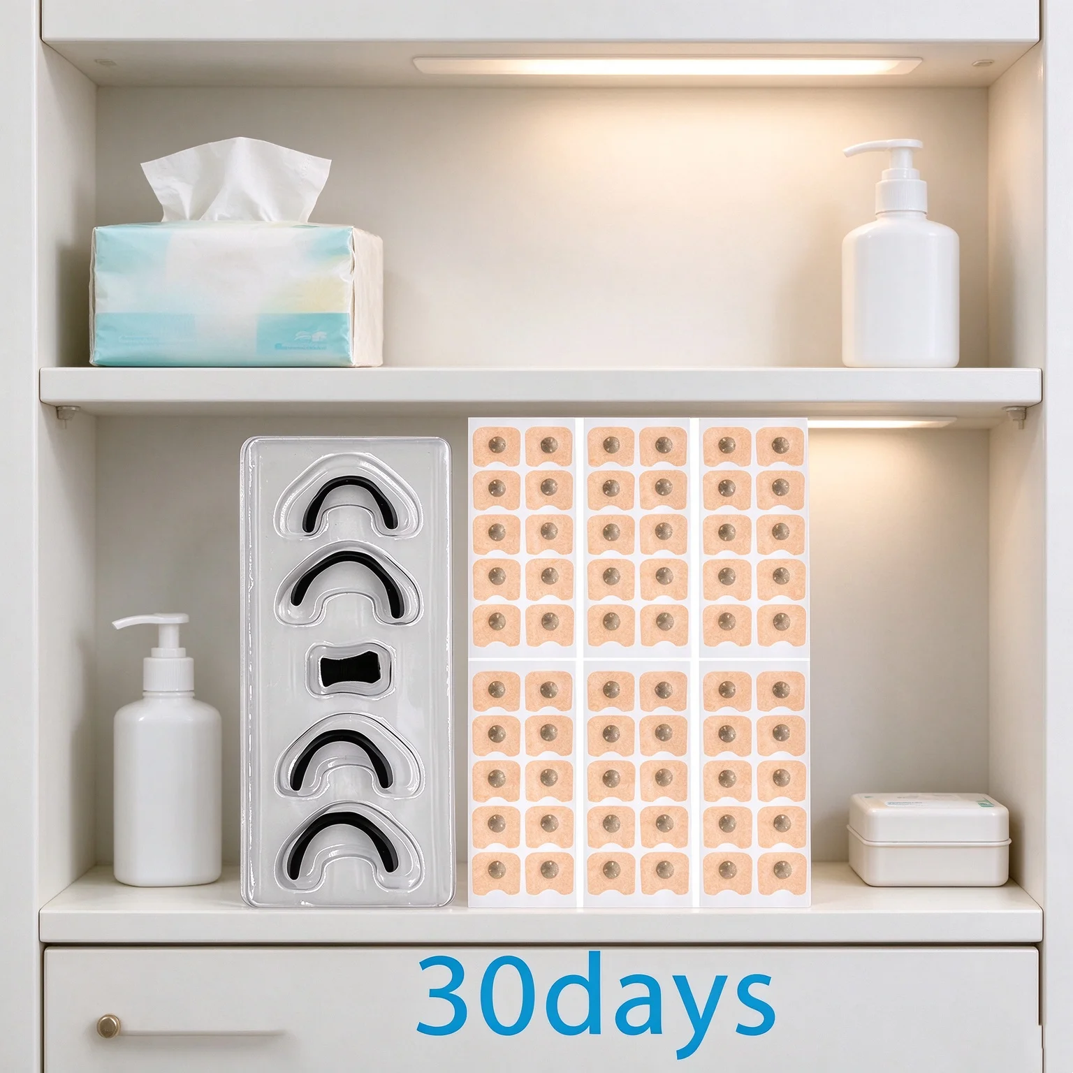 30Days Nasal Breathing Dilator Starter Kit, Silicone Nose Strips for Sports & Sleep, Increase Airflow, Relieve Congestion