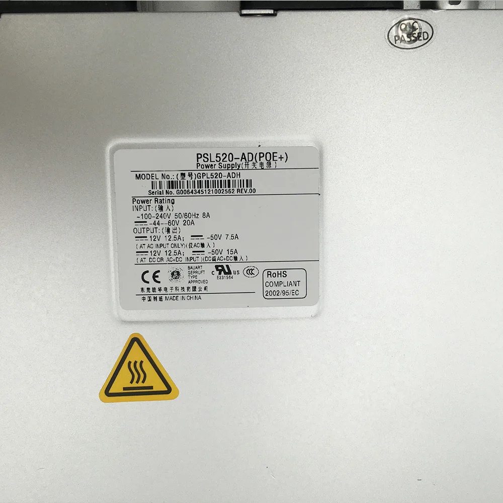 Para s5500 5120 switch fonte de alimentação poe totalmente testado PA-2521-1H poe PSL520-AD GPL520-ADH 5120
