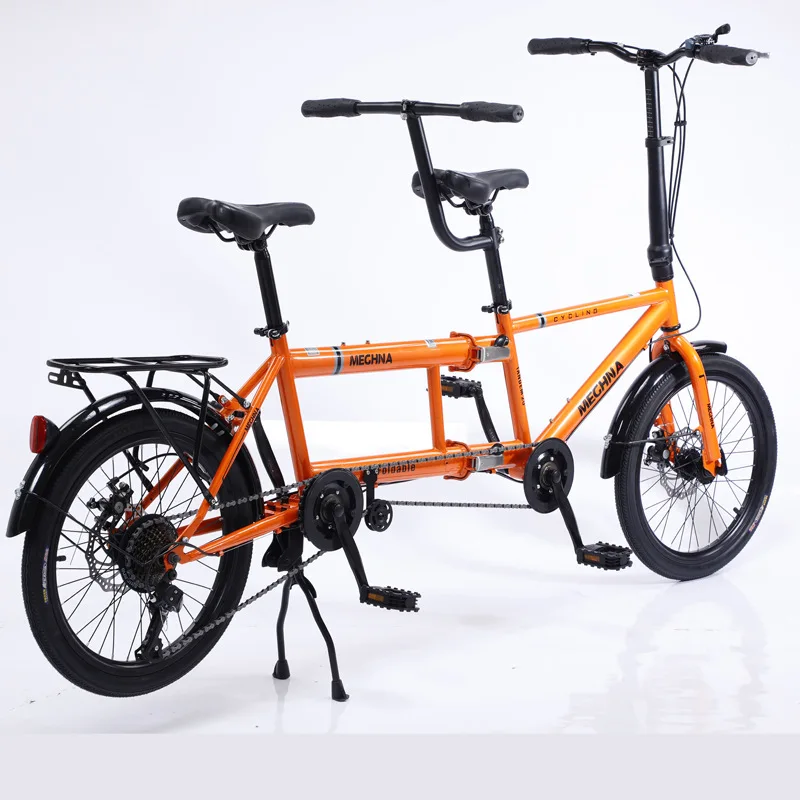 Double Rider Mountain Bike, Folding Variable Speed, Parent Child Bike, Lover Bicycle, 20 Inch, 7 Speed