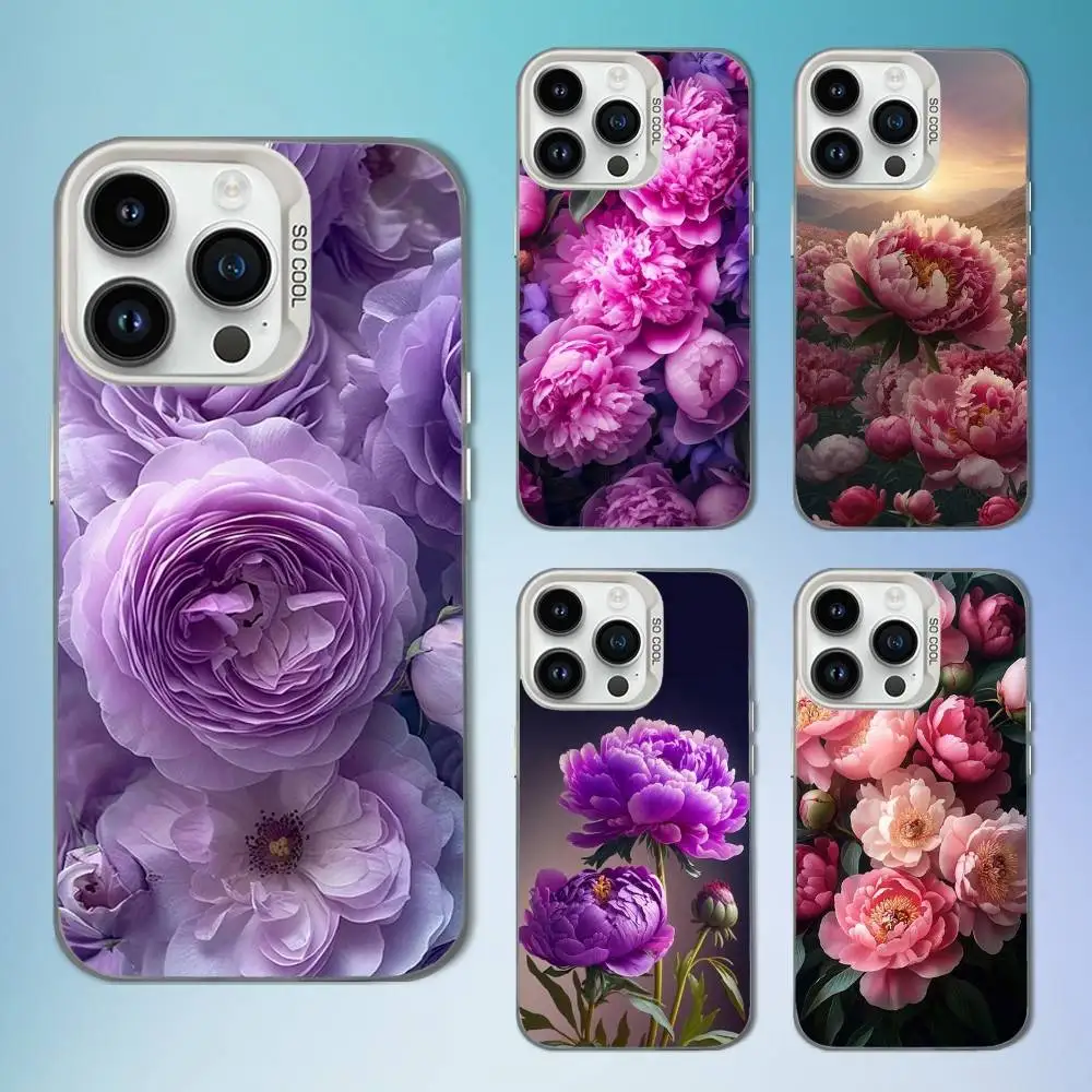 

Elegant Art Pink Peony Phone Case For iPhone 17,16,15,14,13,12,11,Mini,XS,Pro,SE,MAX White Matte Shockproof Cover