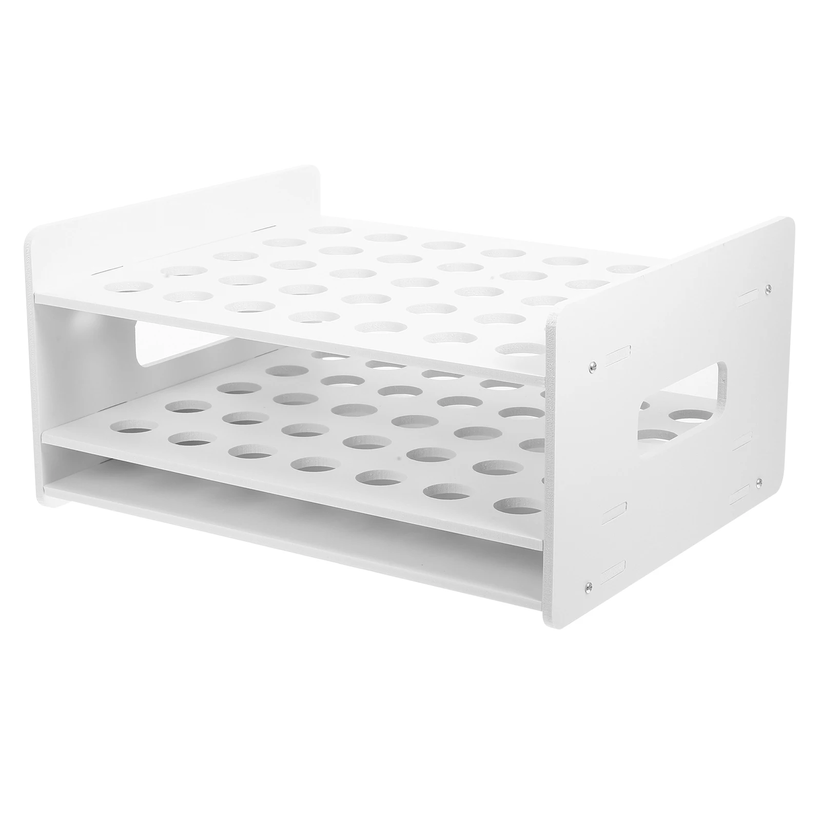 

Desktop Organizer 35 Holes White Medium Plastic Scissors Rack Storage Test Tube Holder School Art Supplies Stationery Display
