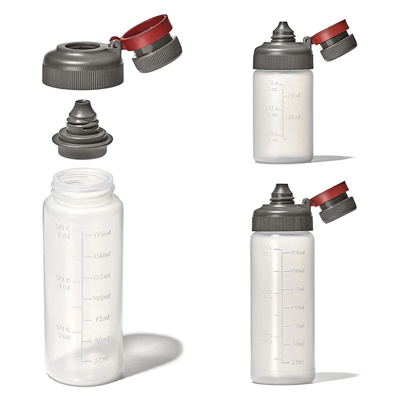 Nuevo Set de Botellas Portátiles Antiderrame de 3/6oz con Escala para Salsas y Aceite, Contenedor Picante para Picnic al Aire Libre