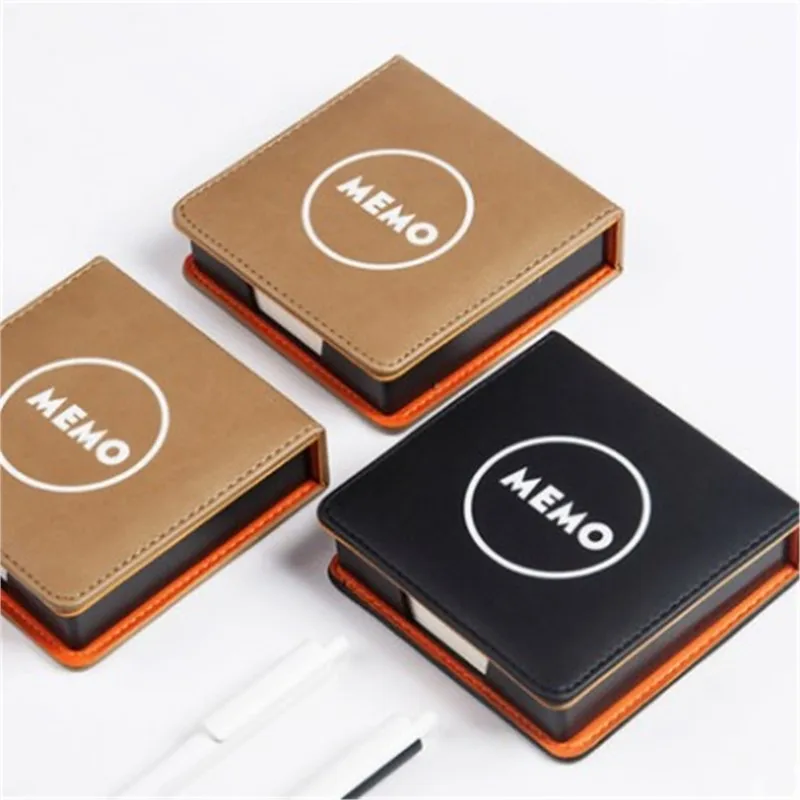 Office Desktop PU Memo Storage Box Business Stationery Supplies Students Note Paper Collection Box