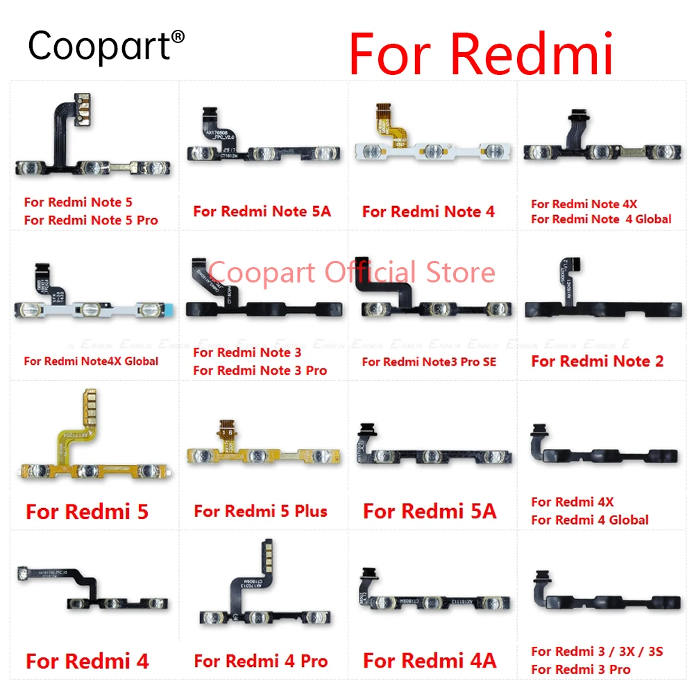 Power Switch On Off Volume Button Flex Cable For Xiaomi Redmi 3X 3 3S 4A 5 Plus Note 5 5A 2 4 3 Pro 4X Global