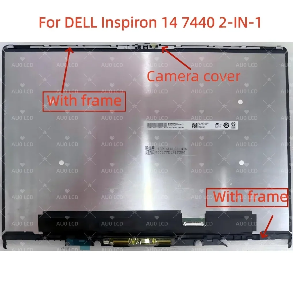 14.0 Inch Laptop Replacement LCD For DELL Inspiron 14 7440 2-IN-1 Screen Touch Digitizer Assembly WUXGA 01VP05