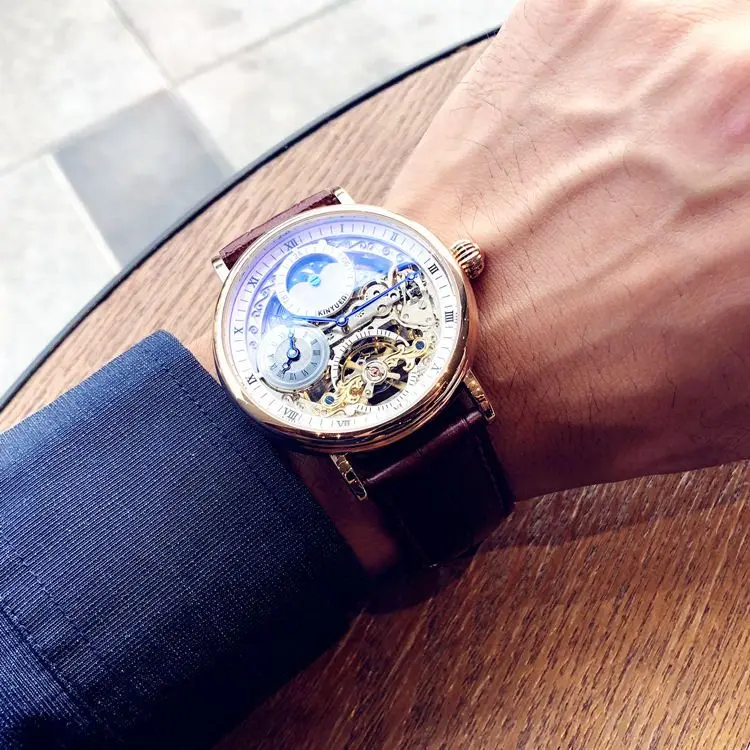 2025年新型中空自動巻き機械式腕時計メンズファッションウォッチ