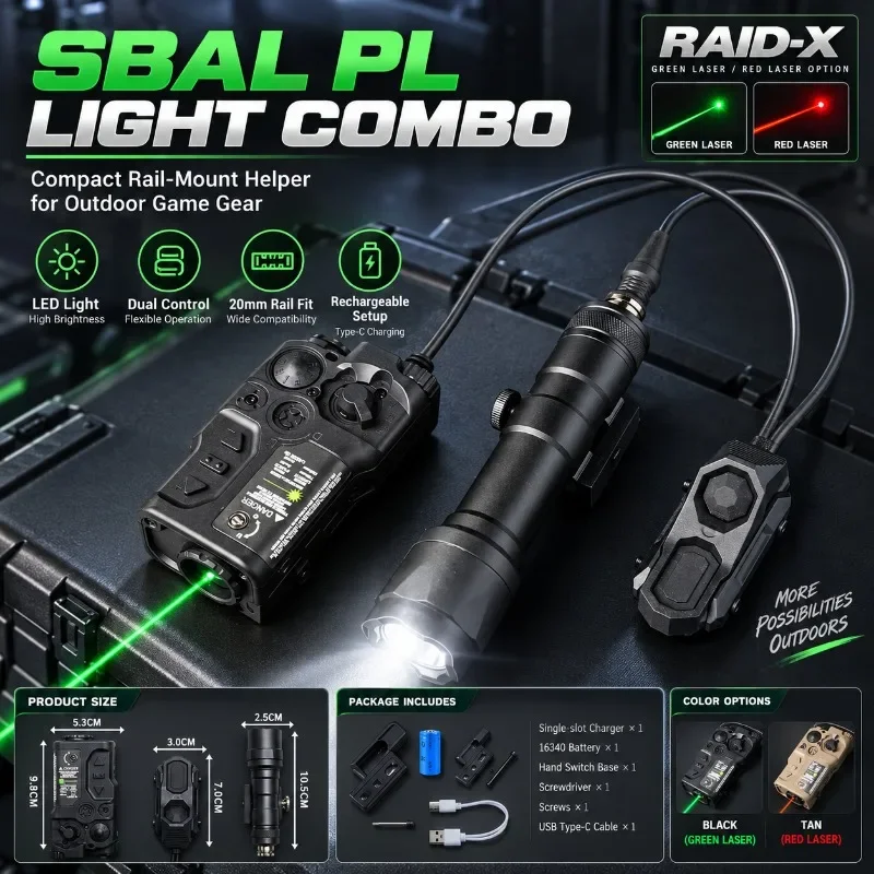 Green LED Spotlight Module with Switch, Bright Focus Beam, Swivel Holder, Night Camping Outdoor Must-Have Gear