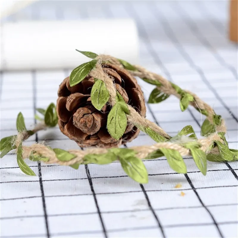 Hemp Rope With Fake Green Leaves Length 10 Meters Hunting Rifle Wrap Twine Camouflage Tree Stand Blind Cover-CLEARANCE SALE view 2