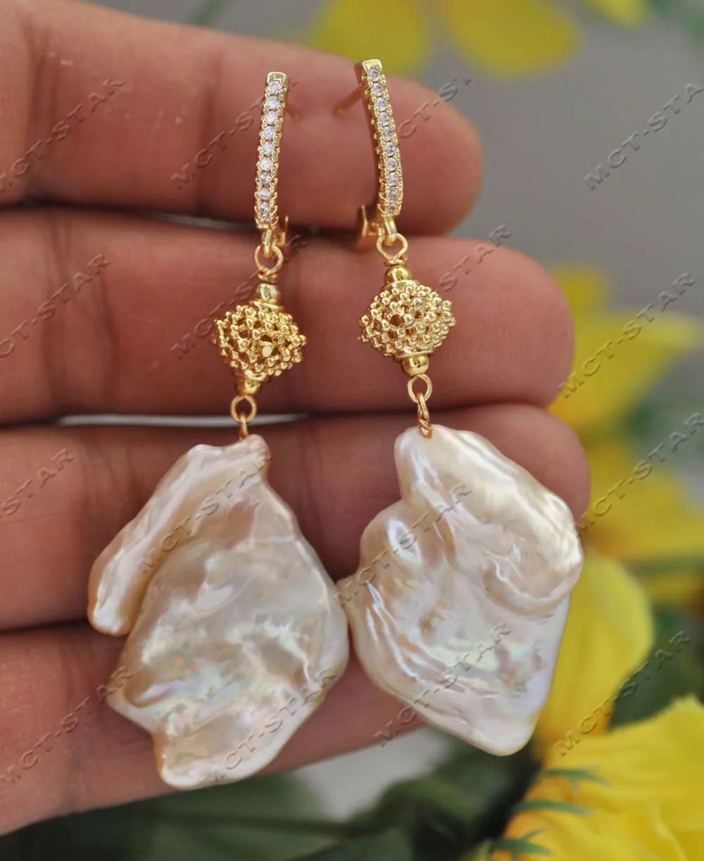 MTC·STAR  Set 33mm Pink Baroque Pearl  Necklace Pendant Bracelet Earring (Z13188 ) view 5